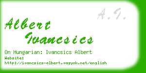 albert ivancsics business card